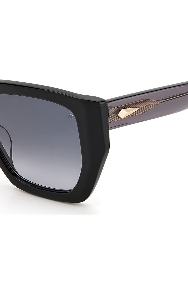 rag & bone 54mm Rectangular Sunglasses, Alternate, color, Black / Grey Shaded