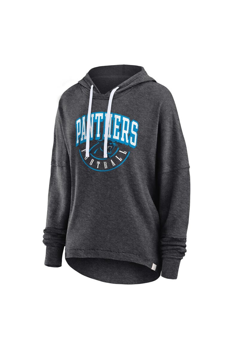 Women's Fanatics Branded Charcoal Carolina Panthers Lightewight Modest Crop Lounge Helmet Arch Pullover Hoodie, Alternate, color, Charcoal