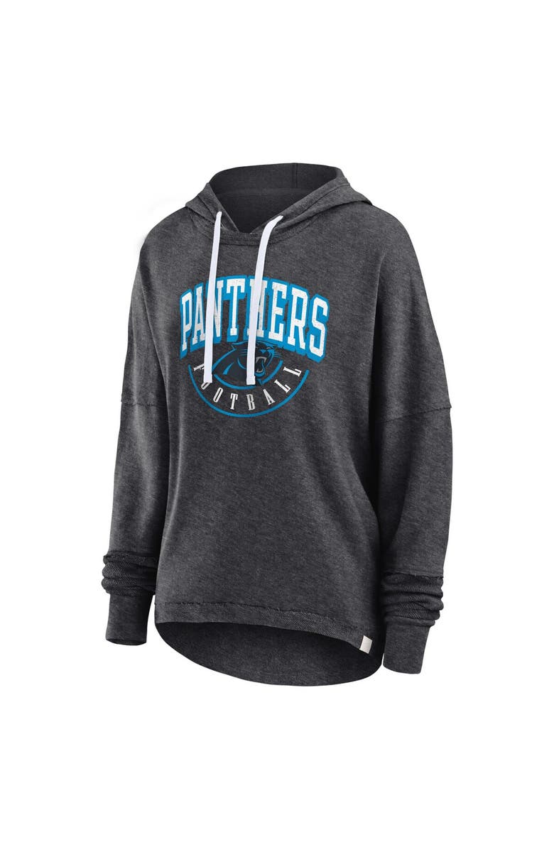 FANATICS Women's Fanatics Branded Charcoal Carolina Panthers Lightewight Modest Crop Lounge Helmet Arch Pullover Hoodie, Alternate, color, Charcoal