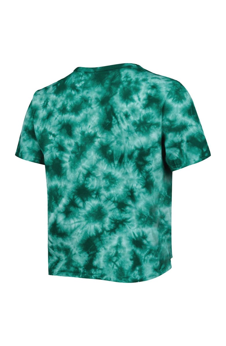 ZOOZATZ Women's ZooZatz Green Michigan State Spartans Cloud-Dye Cropped T-Shirt, Alternate, color, Green