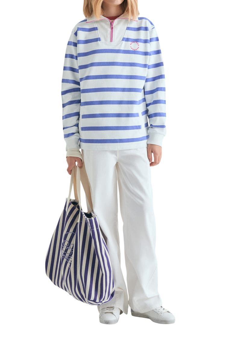 Kids Striped Turtleneck Sweatshirt, Alternate, color, Blue Stripes
