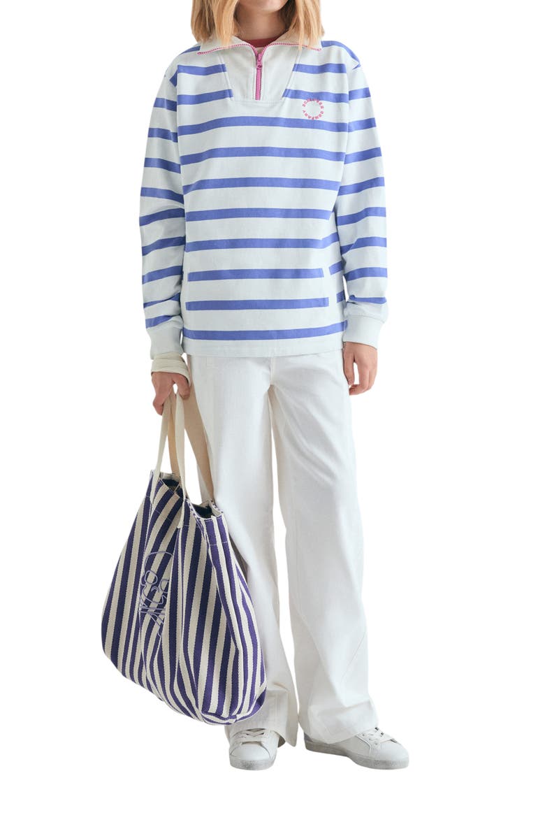 Scalpers Striped Turtleneck Sweatshirt, Alternate, color, Blue Stripes