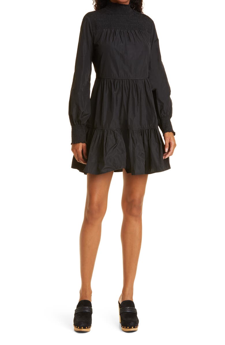 Veronica Beard Vigore Smocked Ruffle Long Sleeve Minidress, Main, color,
