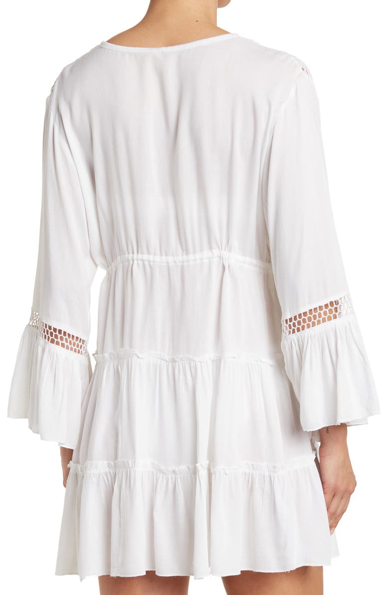 BOHO ME Open Front Eyelet Lace Cover-Up, Alternate, color, White