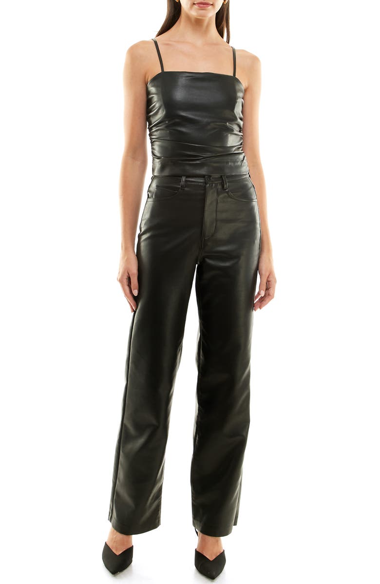 WAYF x Jourdan Sloane Giselle Faux Leather Pants, Alternate, color,
