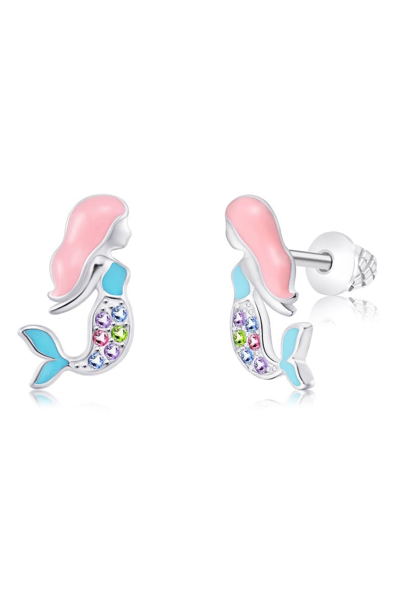 Kids' Mermaid Stud Earrings, Main, color, PINK MULTI