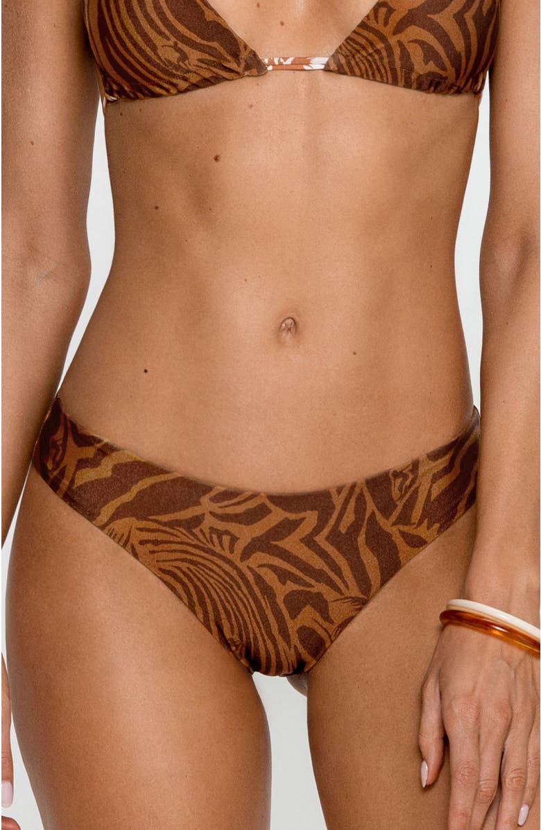 PS By Cupshe Reversible Ultra High Leg Extra Cheeky Bikini Bottom, Main, color, Brown