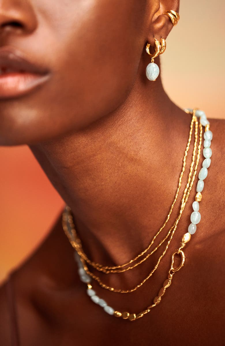 Monica Vinader Rio Stone Huggie Drop Earrings, Alternate, color,