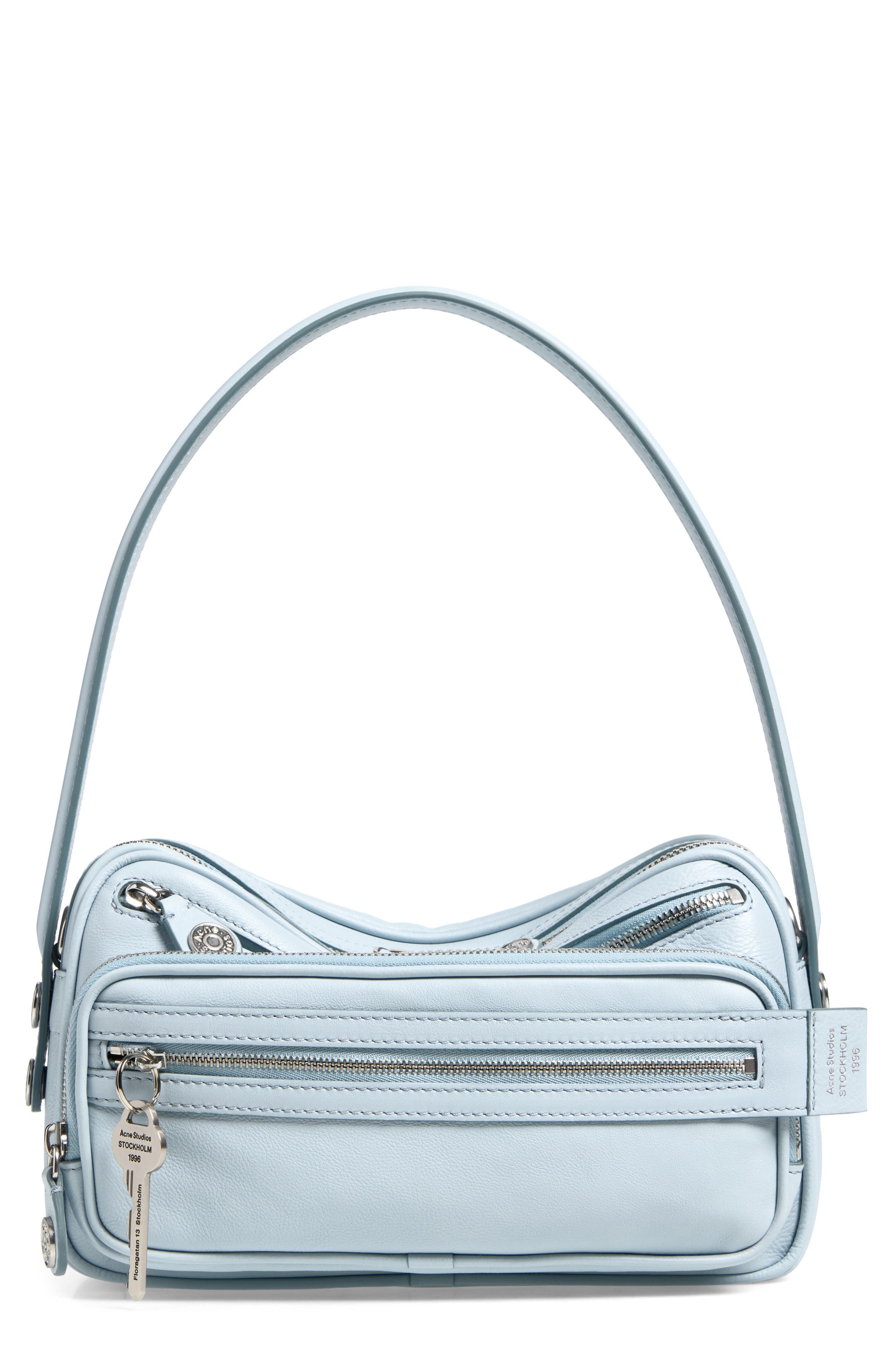 Camero Party Leather Shoulder Bag, Main, color, DUSTY BLUE