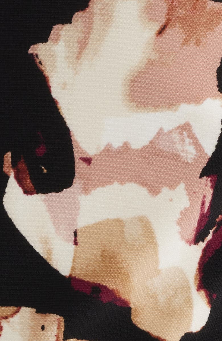 Anne Klein Printed Gathered Asymmetric Neck Top, Alternate, color, 