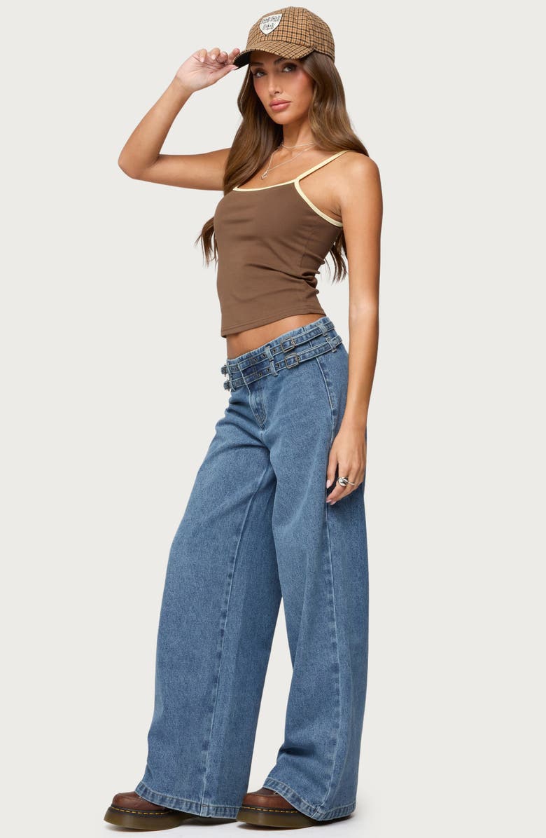 EDIKTED Deanna Crop Camisole, Alternate, color, Brown