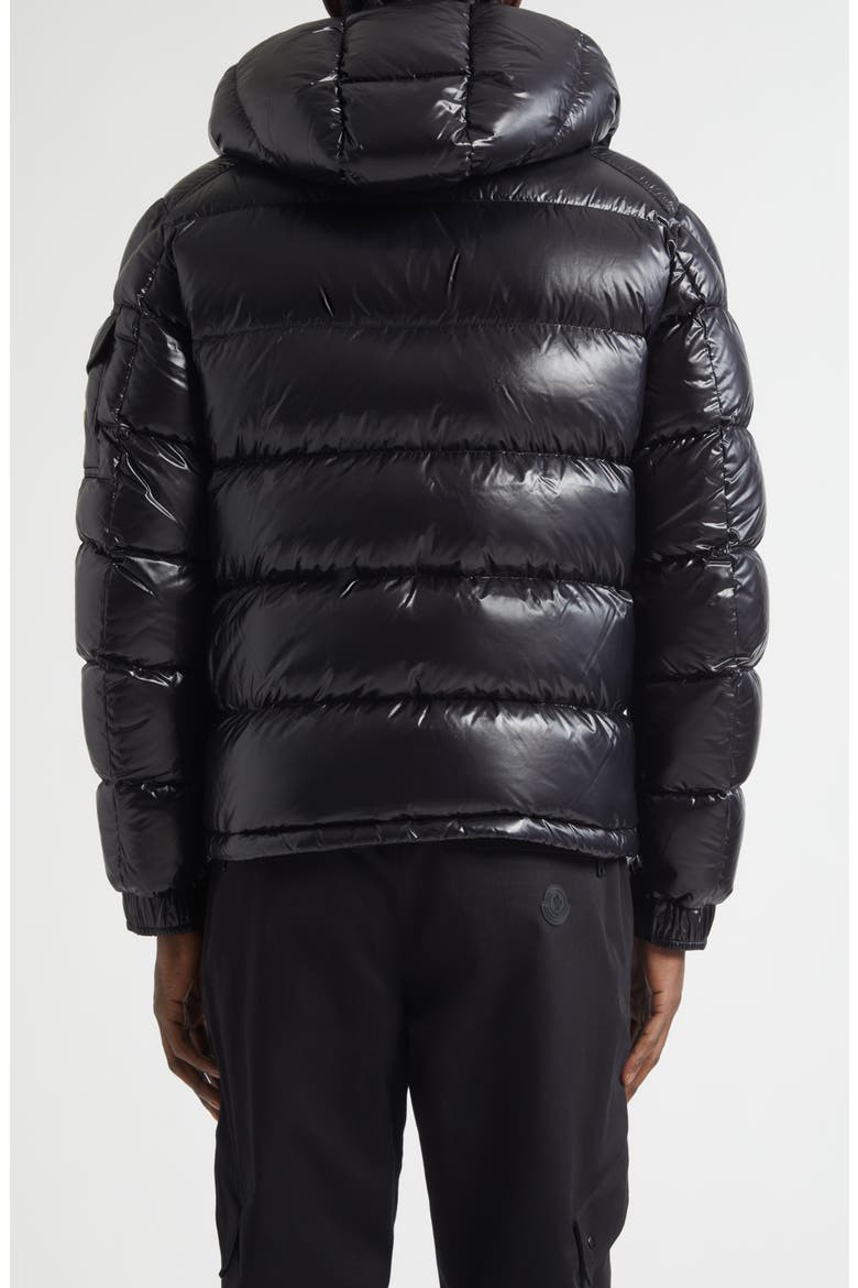 Maya Lacquered Nylon Down Jacket, Alternate, color, BLACK