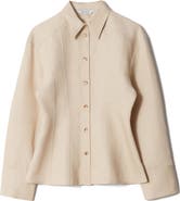 & Other Stories Tapered Waist Cotton & Linen Blend Button-Up Shirt