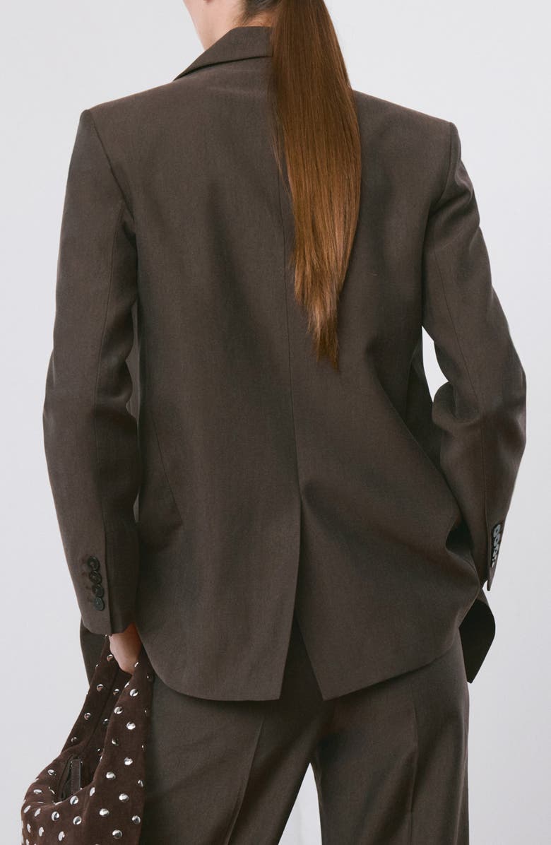 MANGO Straight Fit Suit Blazer, Alternate, color, Chocolate