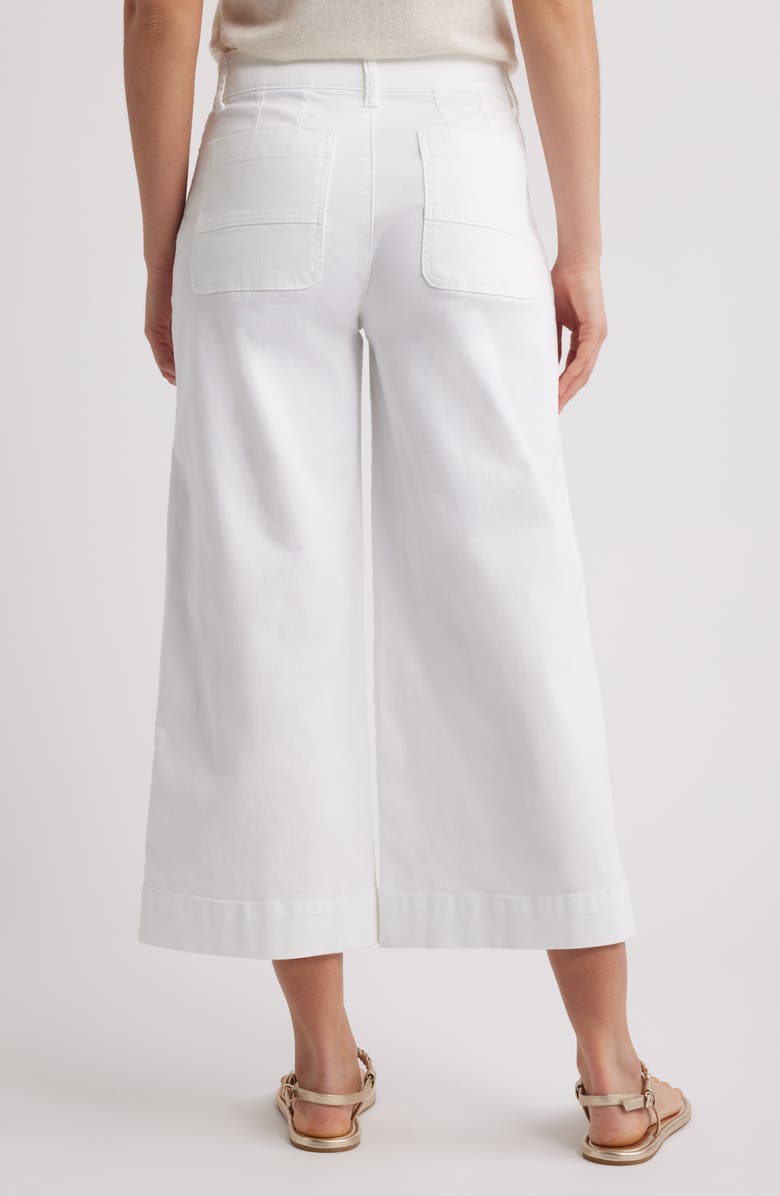 Wit & Wisdom Whitney Skyrise Crop Wide Leg Jeans, Alternate, color, Optic White