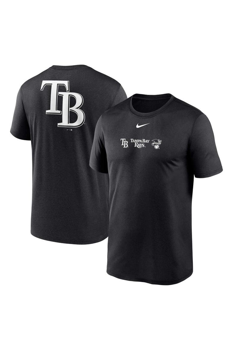 Men's Nike Black Tampa Bay Rays Fashion Over Shoulder Logo Legend T-Shirt, Main, color, Black