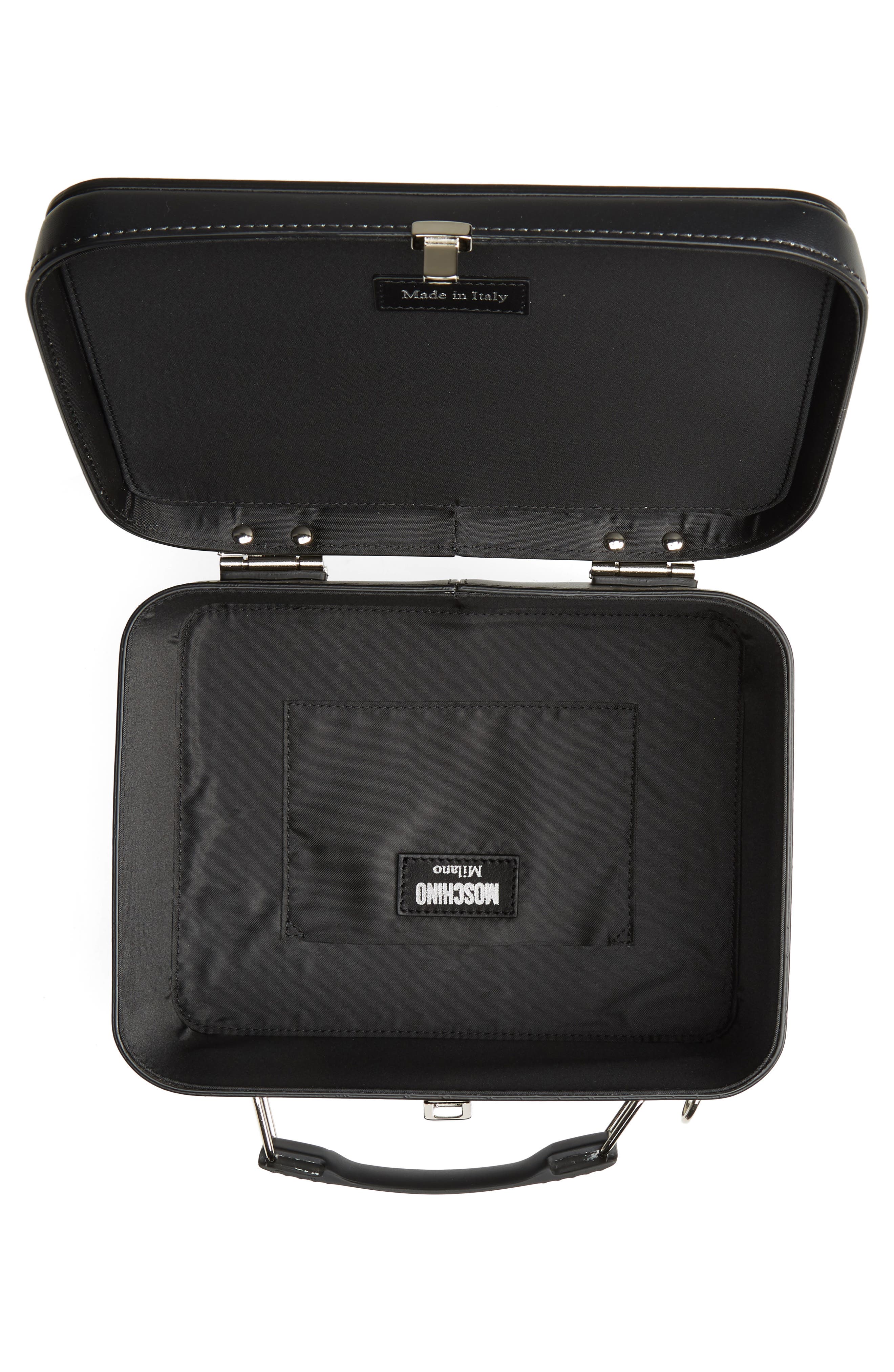 Moschino x Universal Dracula Faux Leather Lunchbox Bag, Alternate, color, Fantasy Print Black