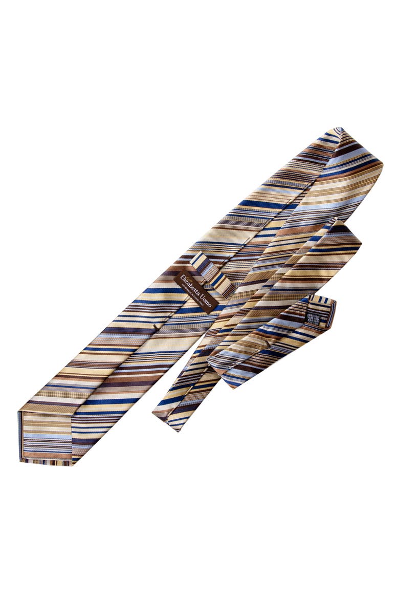 Arezzo - Extra Long Silk Jacquard Tie for Men, Alternate, color, Multicolored