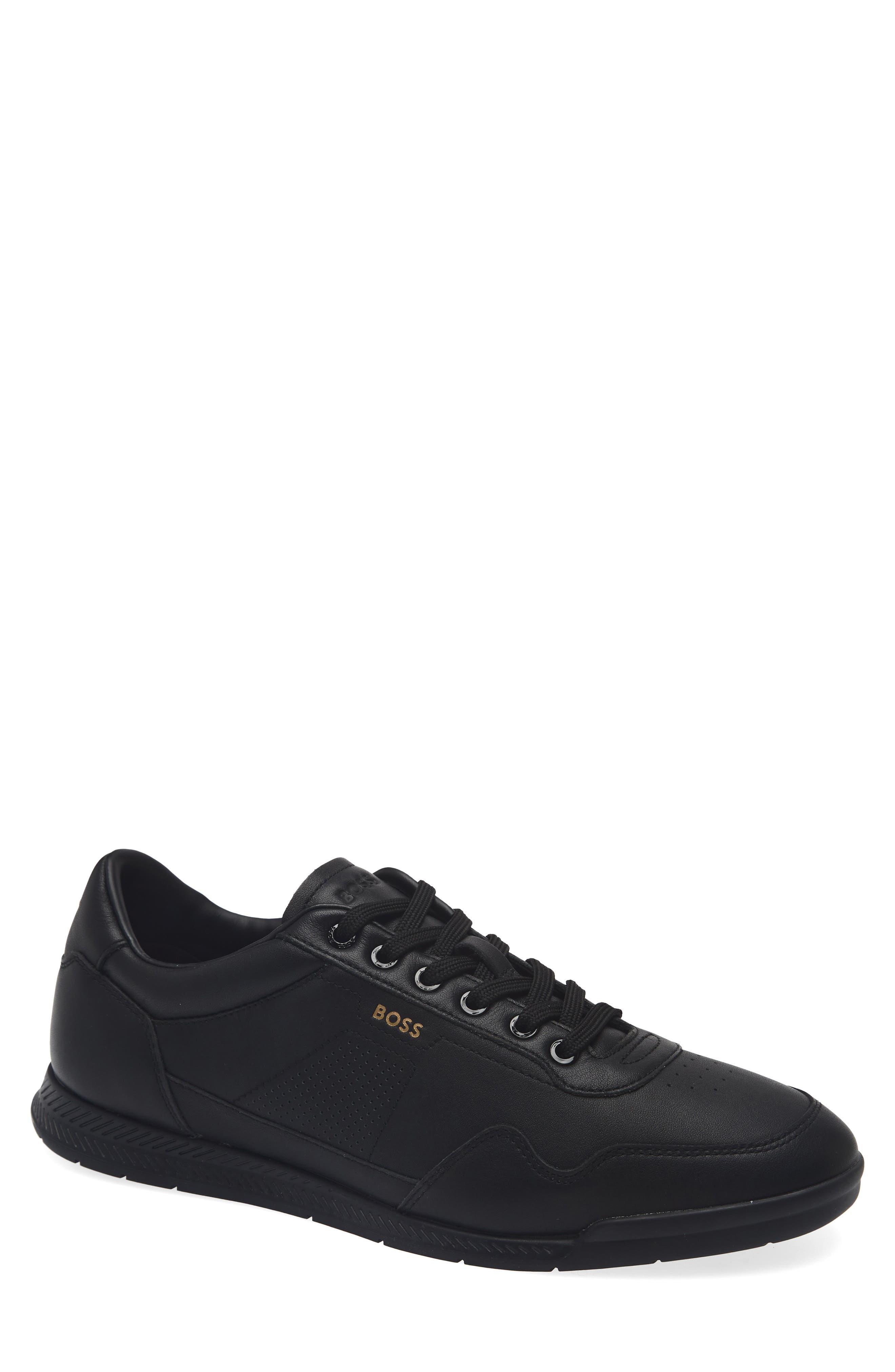 BOSS Titanium Low Top Sneaker, Main, color, Black