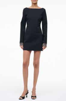 Hunter Bead Cuff Detail Long Sleeve Minidress