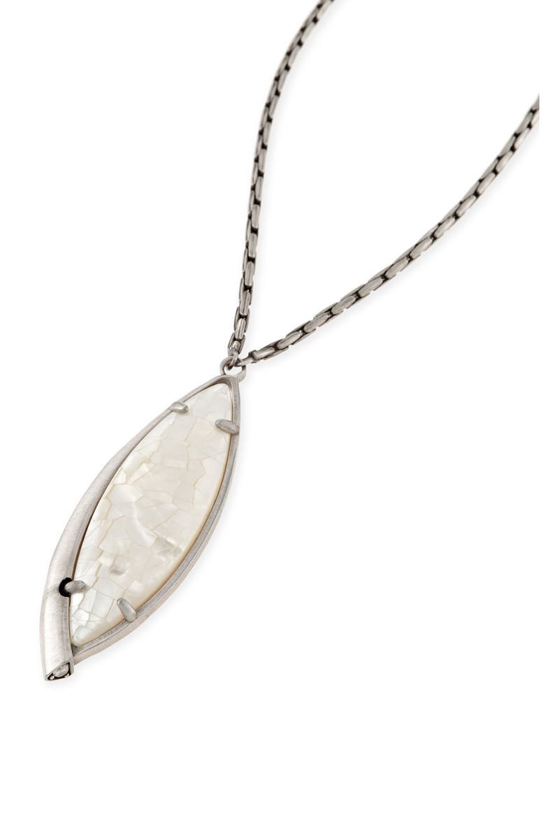 Milla Long Pendant Necklace, Alternate, color, CRCKL IVR MP/ ANTQ SLVR