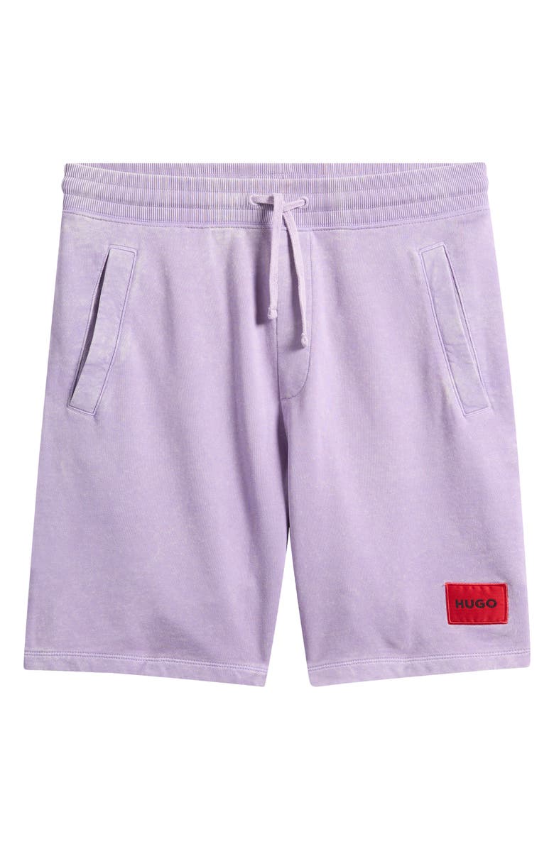 HUGO Logo Patch Knit Shorts, Main, color, Light/ Pastel Purple