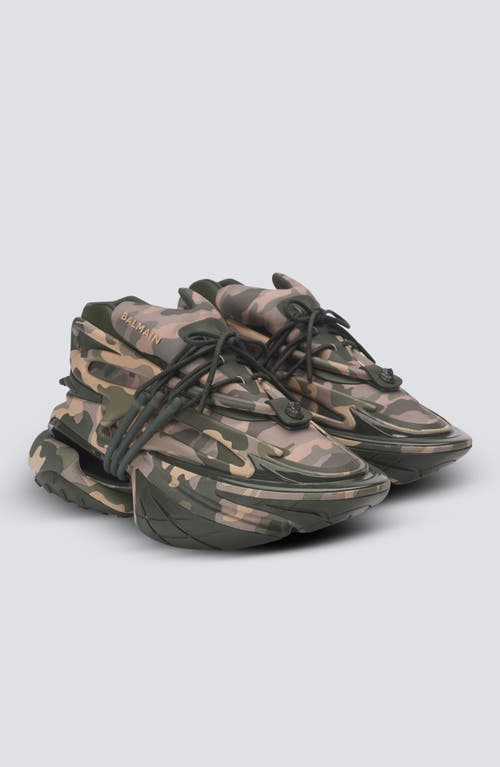 Balmain Unicorn Low Camouflage-print Trainers