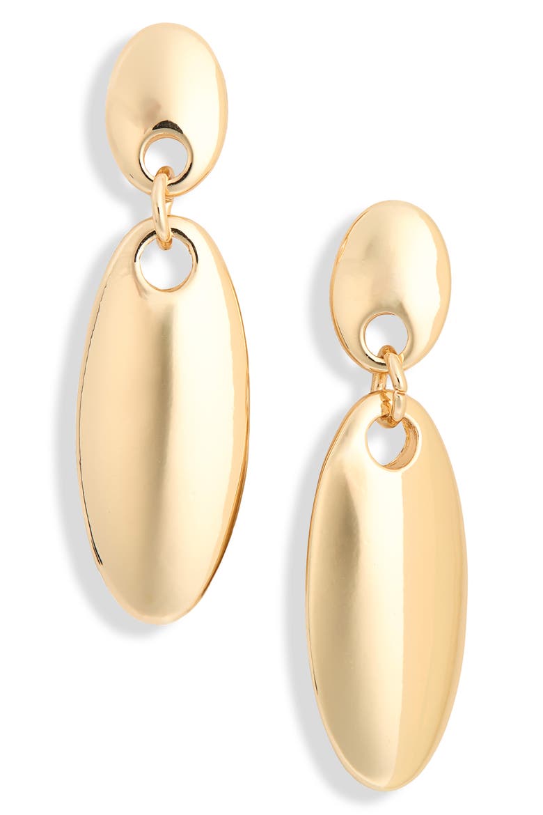 Oval Drop Earrings, Main, color, GOLD