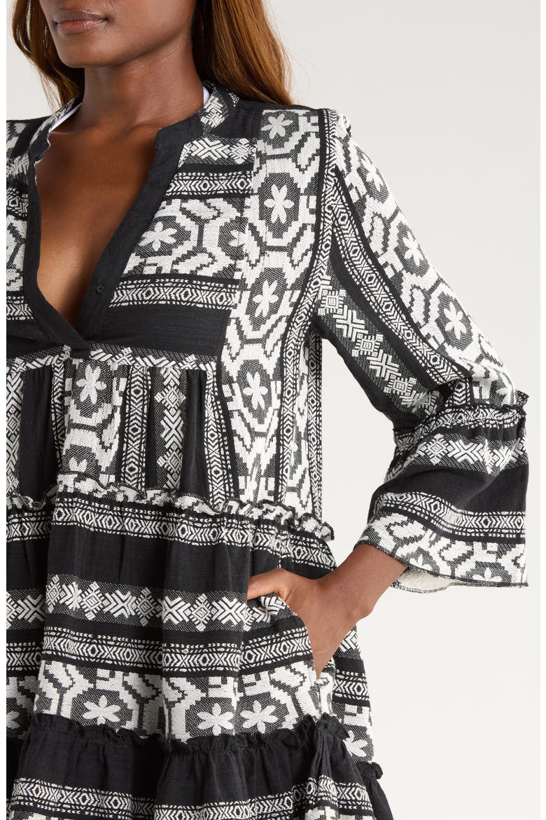 Embroidered Cover-Up Dress, Alternate, color, BLACK WHITE