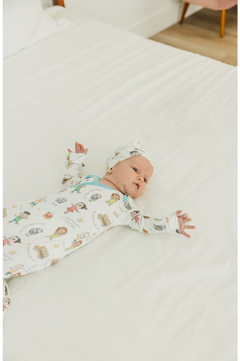 CoComelon Newborn Knotted Gown, Alternate, color, LIGHT BEIGE