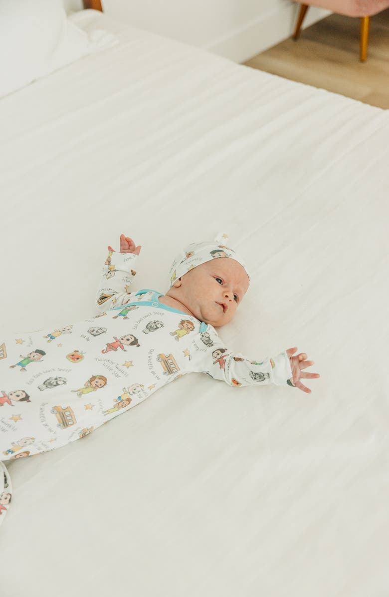 Copper Pearl CoComelon Newborn Knotted Gown, Alternate, color, Light Beige