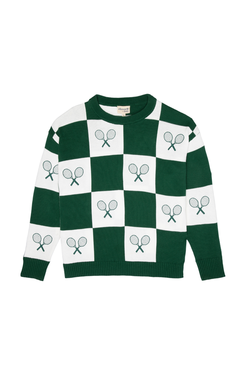 Ellsworth + Ivey Riley Sweater Checkered Tennis, Main, color, Green / Ivory