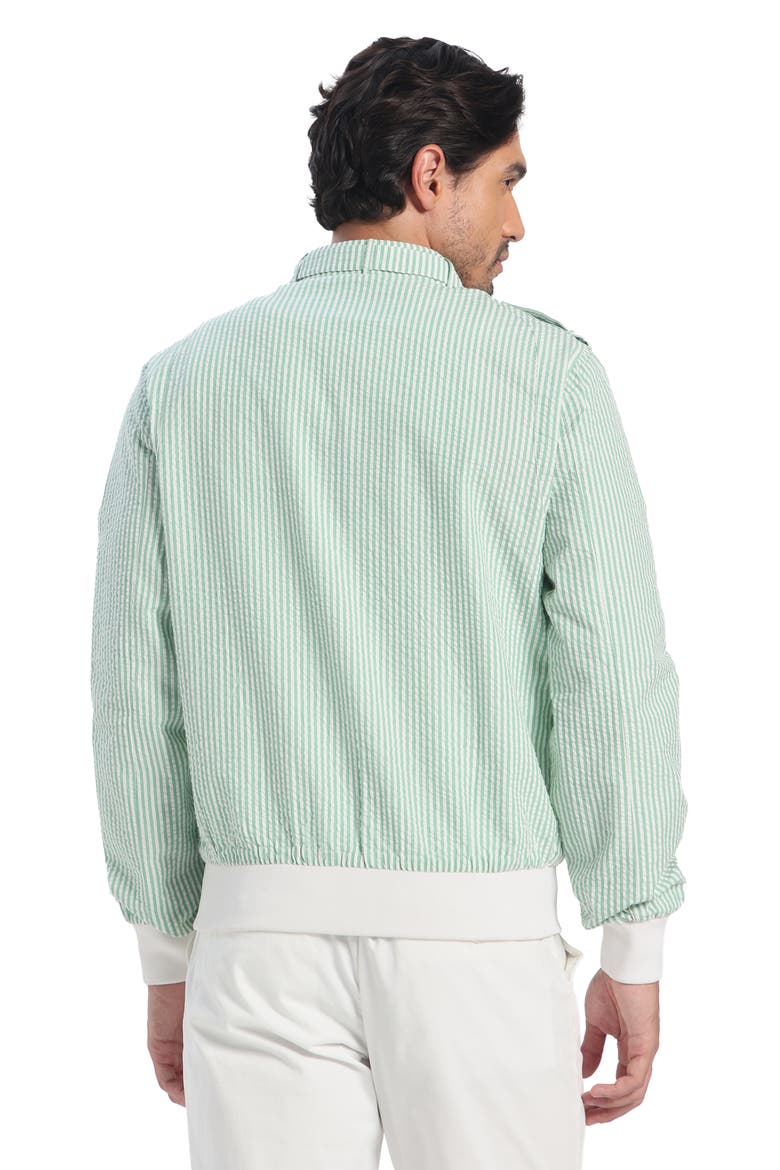 Men's Seersucker Iconic Racer Jacket, Alternate, color, Green