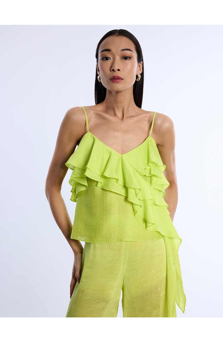 BCBGMAXAZRIA Flounce Cami, Alternate, color, Chartreuse