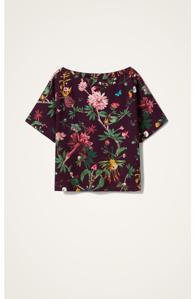 La DoubleJ Meditation Poncho, Alternate, color, Zooflora Bordeaux