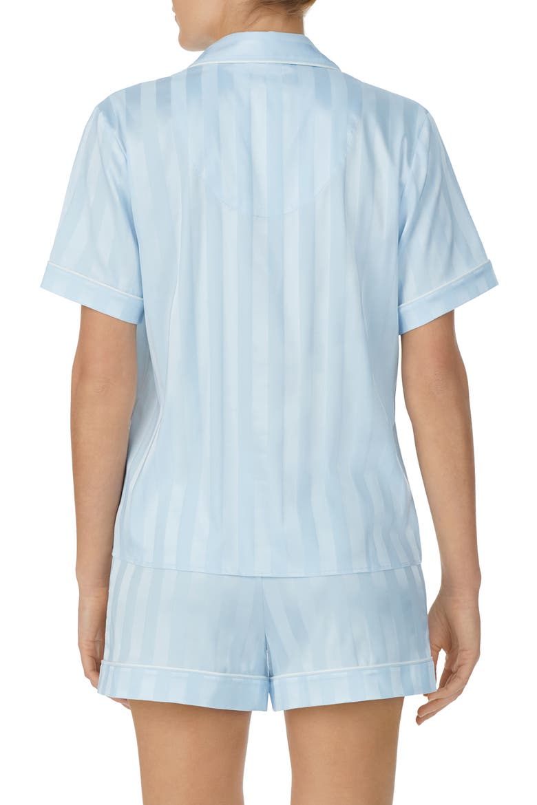print short pajamas, Alternate, color, AQUA STRIPE