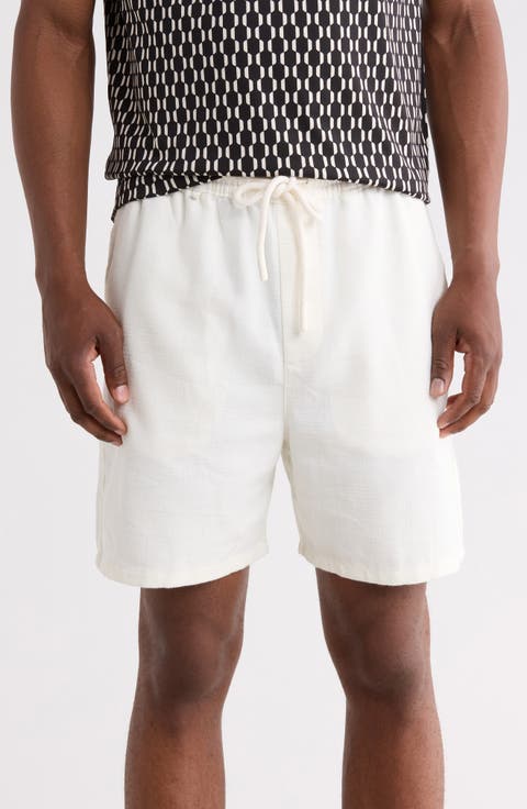 Textured Drawstring Shorts