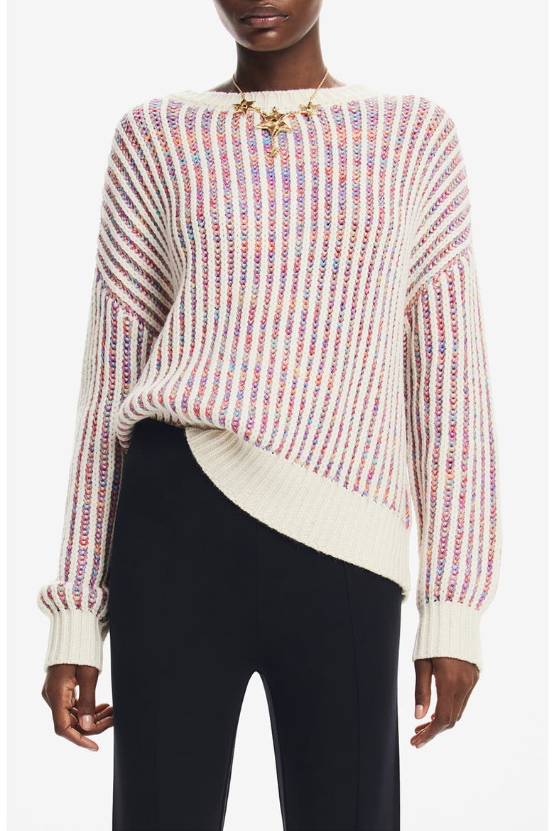 Whitehorse Marled Stripe Sweater, Main, color, WHITE