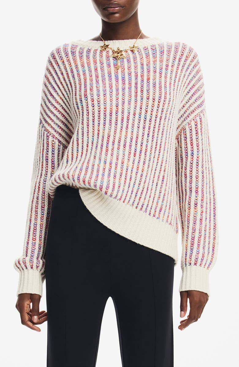 Desigual Whitehorse Marled Stripe Sweater, Main, color, 