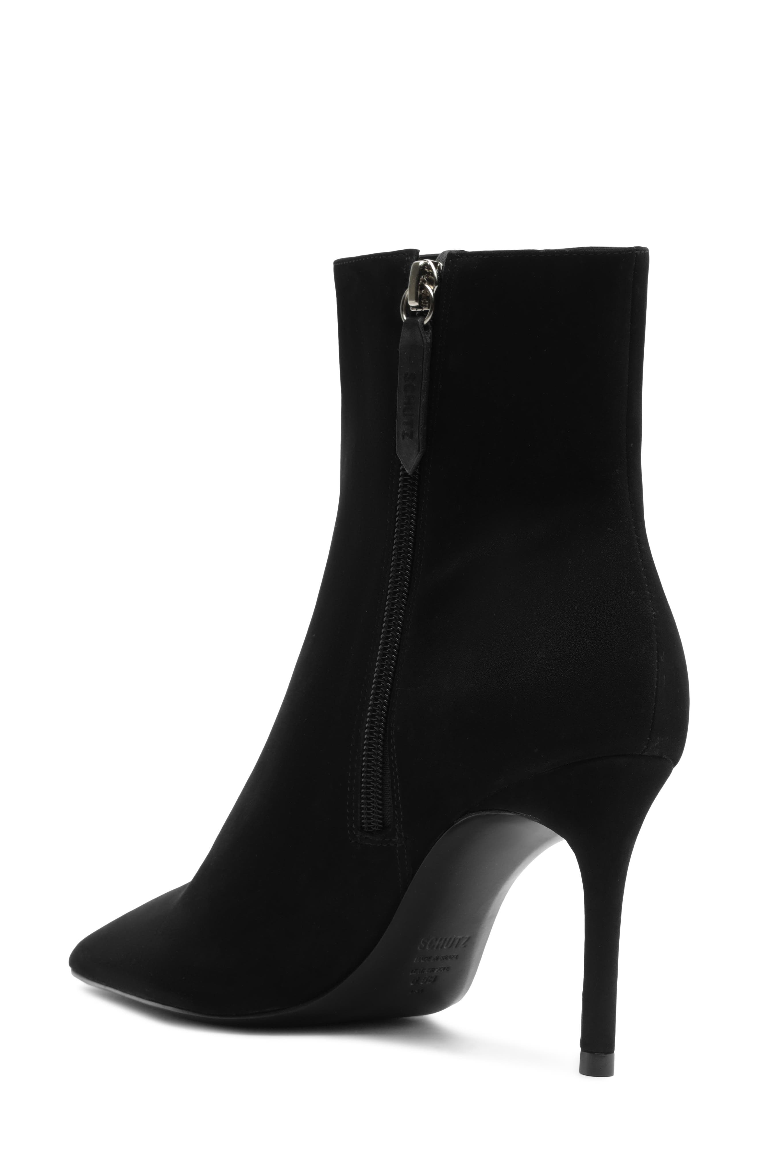Mikki Mid Pointed Toe Bootie, Alternate, color, BLACK SUEDE