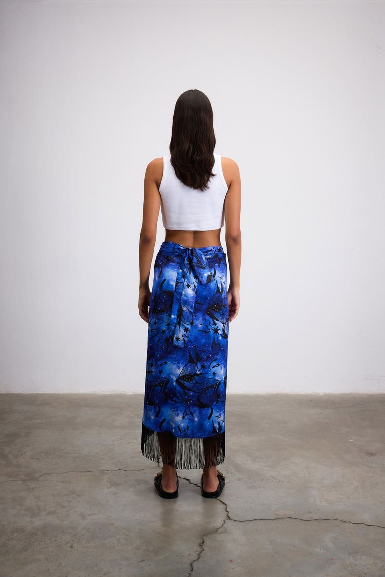 Kissplode Galaxy Printed Wrap Pareo, Alternate, color, Navy