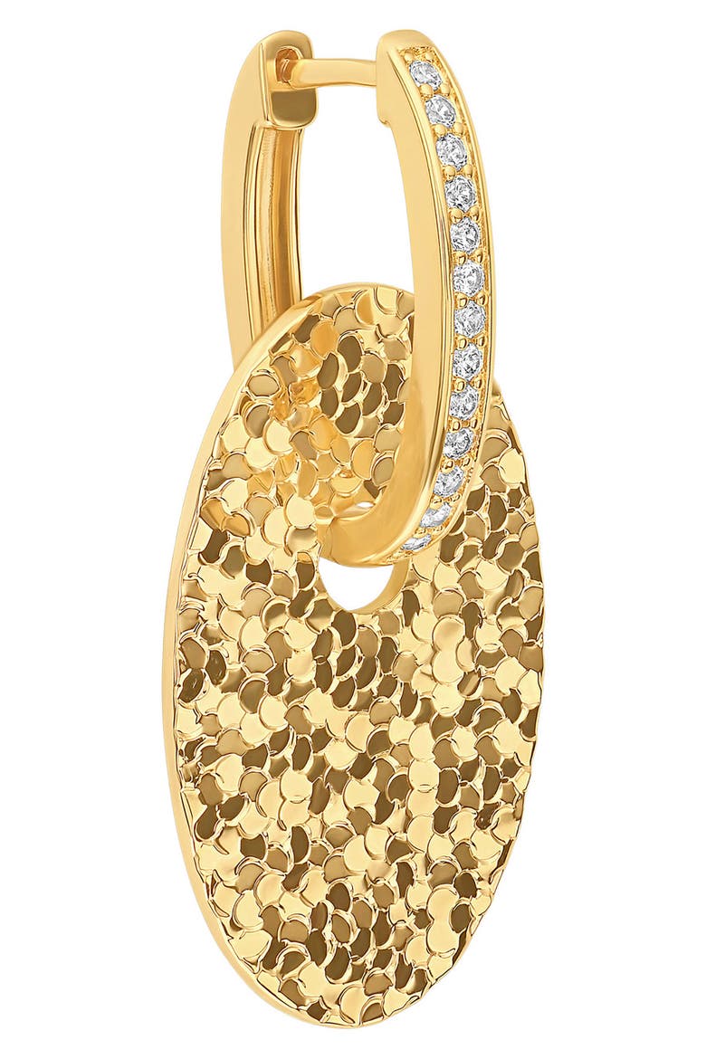 Dolce Sole Textured Oval Drop Huggie Hoop Earrings, Alternate, color, GOLD