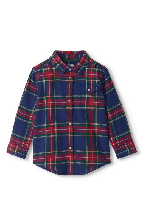 Kids' Plaid Cotton Button-Down Shirt