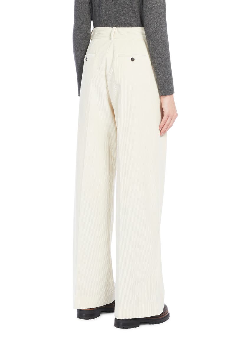 Tania Wide Leg Cotton Corduroy Pants, Alternate, color, MILK