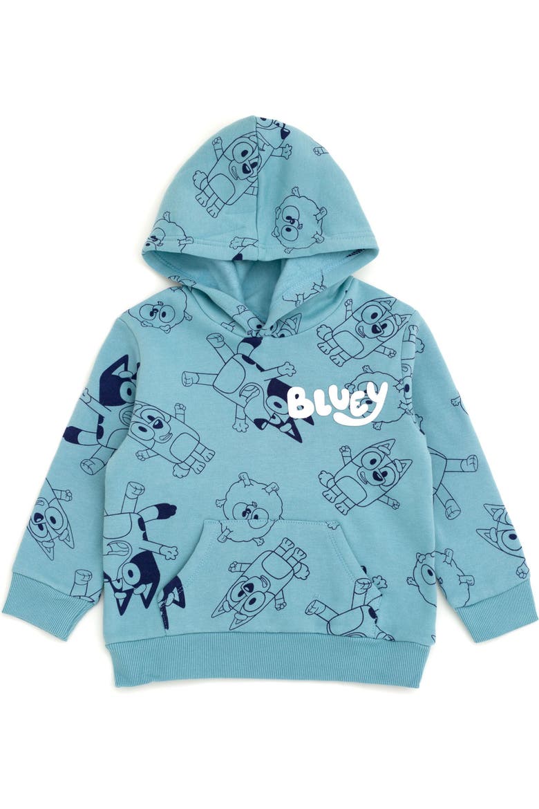 Fleece 2-Piece Hoodie and Pants Set, Alternate, color, Bluey AOP Blue