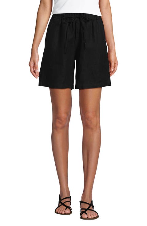 Linen High Rise Pull On 7" Shorts