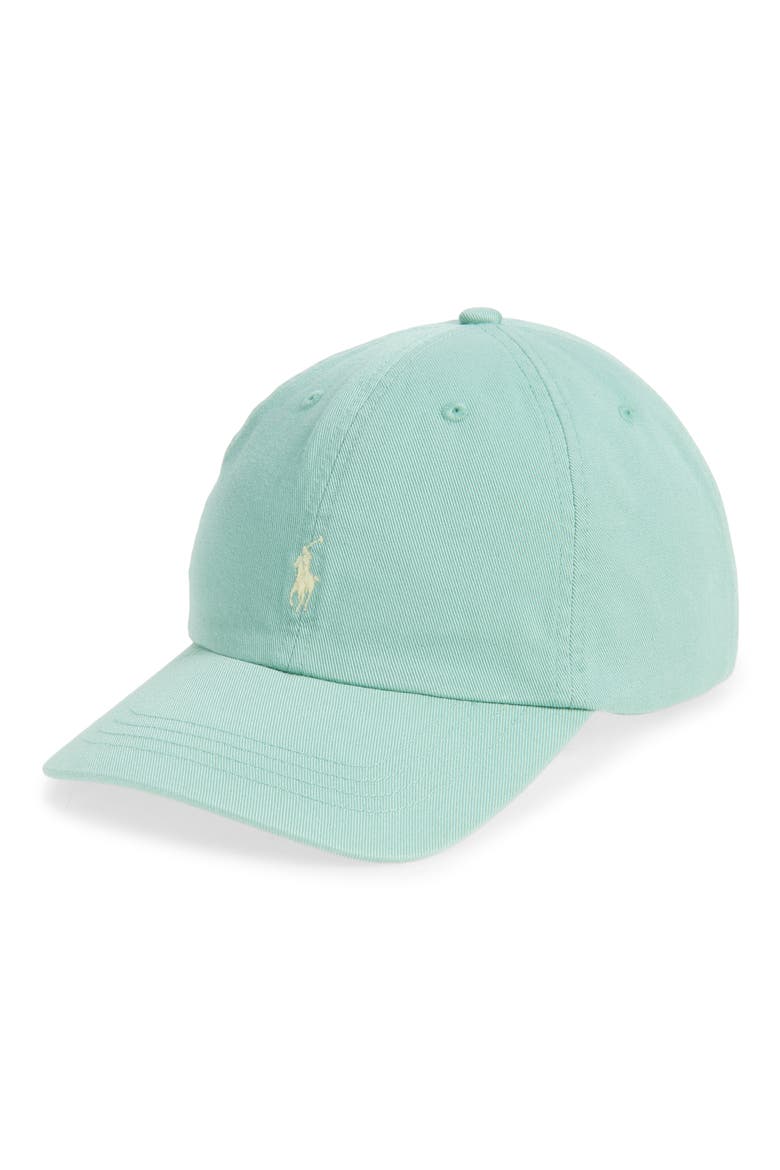 Kids' Adjustable Cotton Chino Baseball Cap, Main, color, CELADON