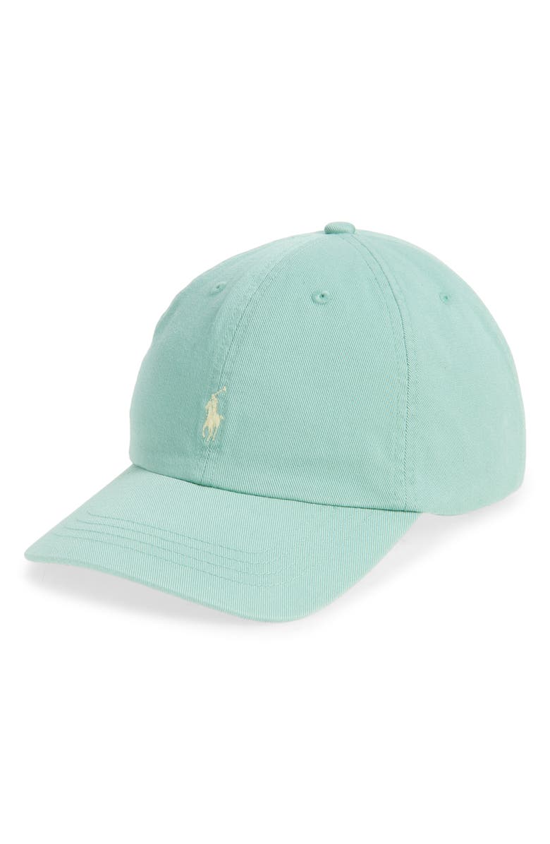 Polo Ralph Lauren Kids' Adjustable Cotton Chino Baseball Cap, Main, color, Celadon