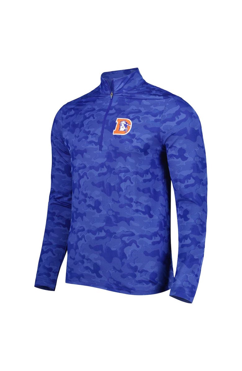 ANTIGUA Men's Antigua Royal Denver Broncos Brigade Throwback Quarter-Zip Top, Alternate, color, Royal