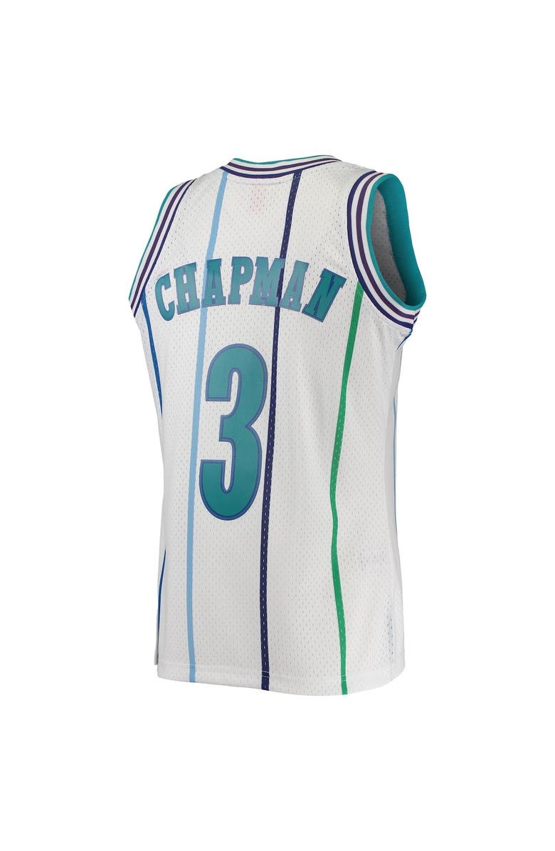 Mitchell & Ness Men's Mitchell & Ness Rex Chapman White Charlotte Hornets 1988/89 Hardwood Classics Swingman Jersey, Alternate, color,